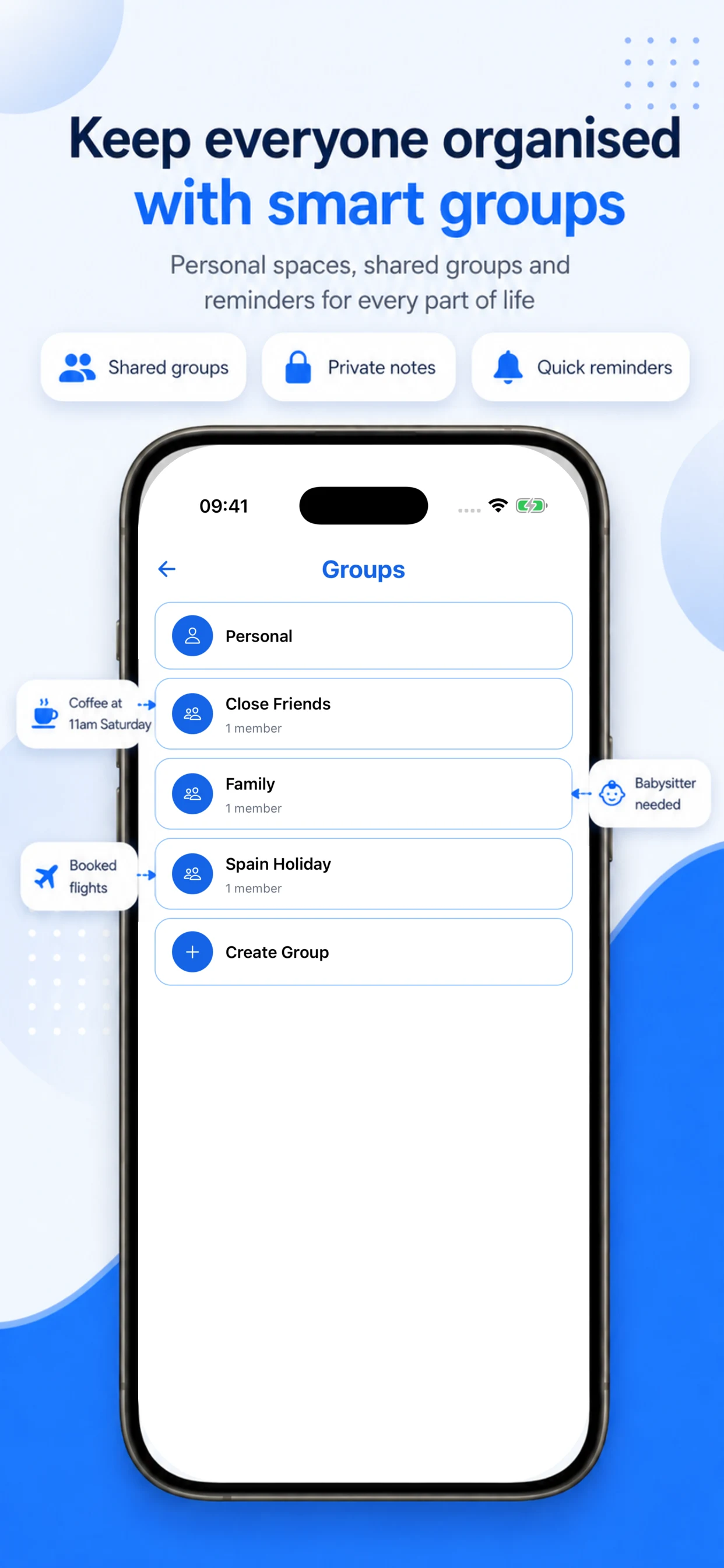 Jiffy Shared groups App Store screenshot